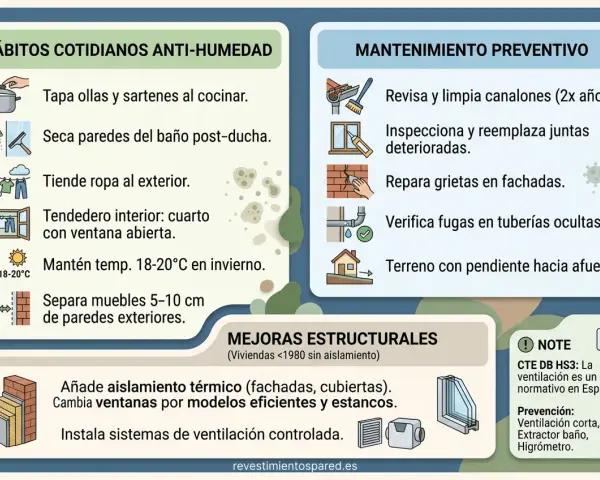 Evita el moho en la pared con estos consejos: ventila, seca superficies, tiende ropa fuera y mantén la temperatura.